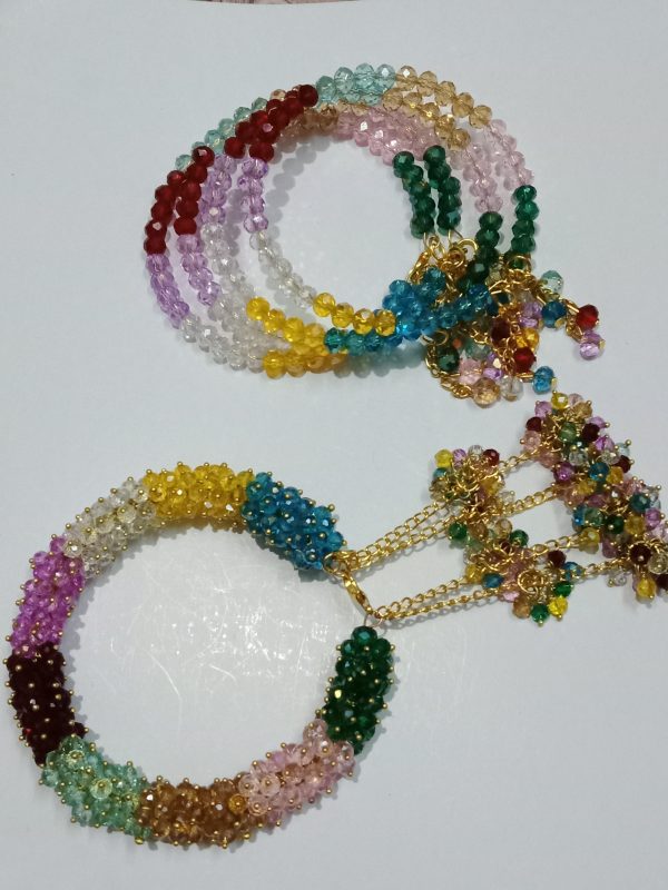 Crystal gajra set multi color